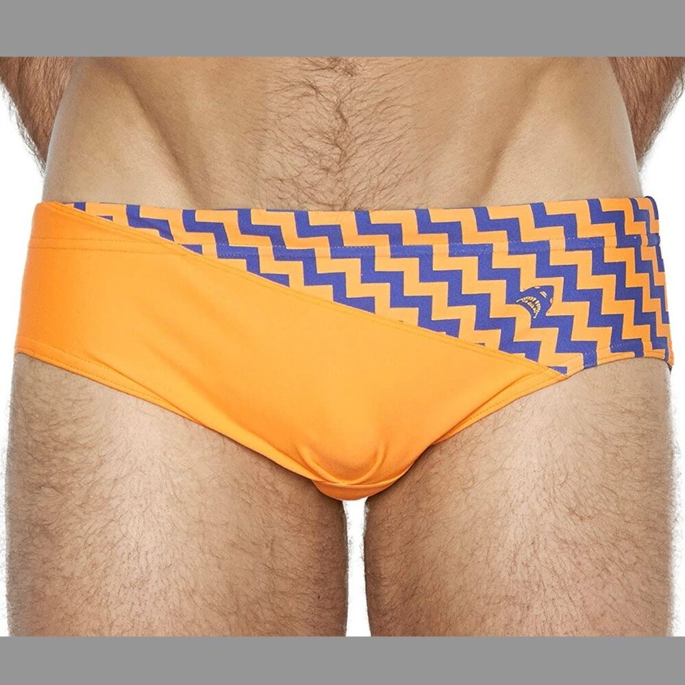 C-IN2 Men's Low No Show Brazilian Brief, Shark Skin, Medium